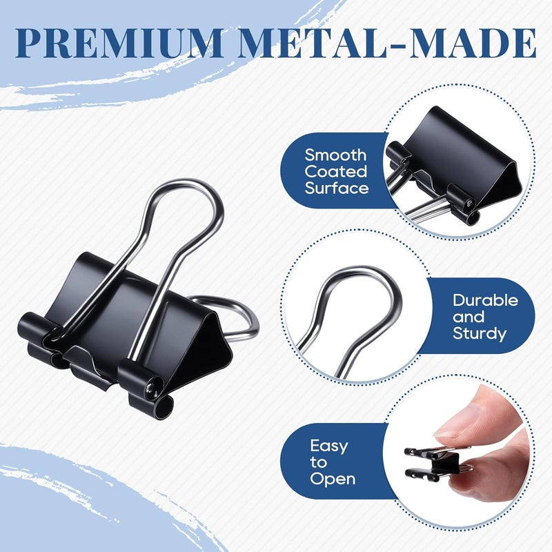 EFOK Small Binder Clips Bulk 864 PCS - Mini Binder Clips 15mm Paper Clip 5/8 Inch Paper Clamps, Micro Black Metal Binding Paperwork Clamp, School Teachers Office Supplies - Image 2